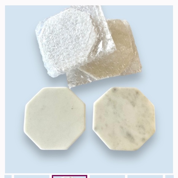ZEAL WHITE MARBLE COASTERS - Picture 7 of 10